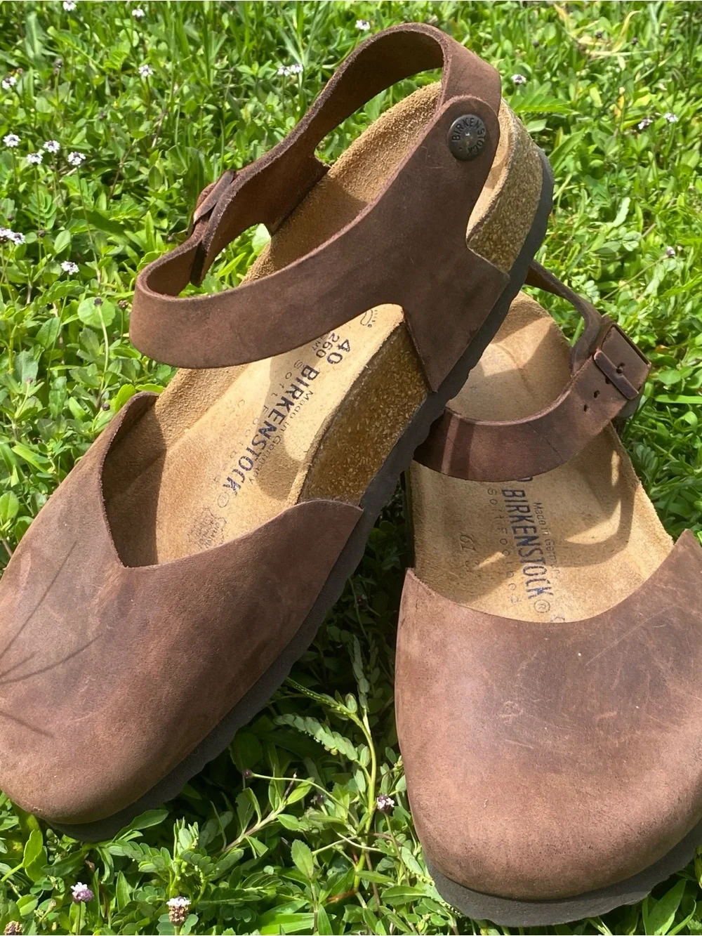 Birkenstock Messina womens oiled Brown Leather Mary Jane Sandals 40/9
